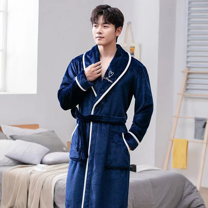 L'automne et l'hiver Flannel surdimensionnent le peignoir allongé pour hommes