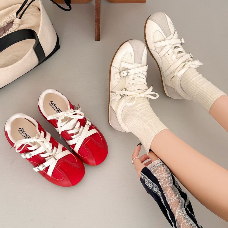 Retro Versatile Épaisseur Soled High Rise Chaussures Allemandes de Formation Pour Femmes