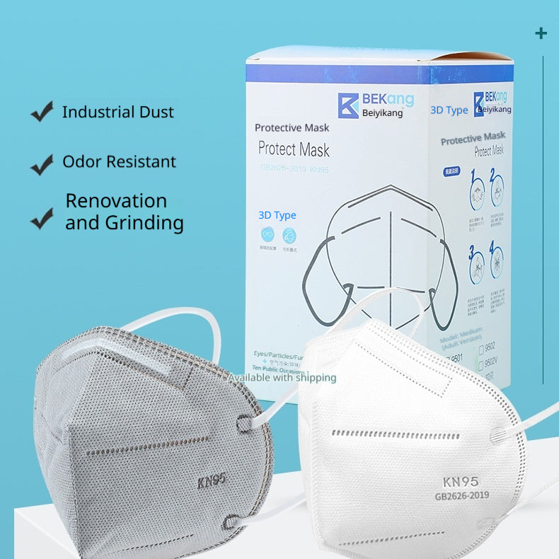 Masque KN95 de qualité industrielle anti-poussière emballé individuellement avec une bande d'éponge