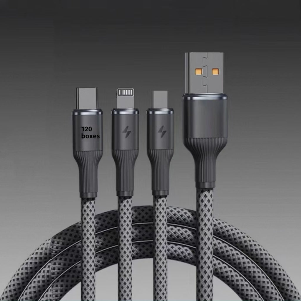 One-to-three fast charging data cable