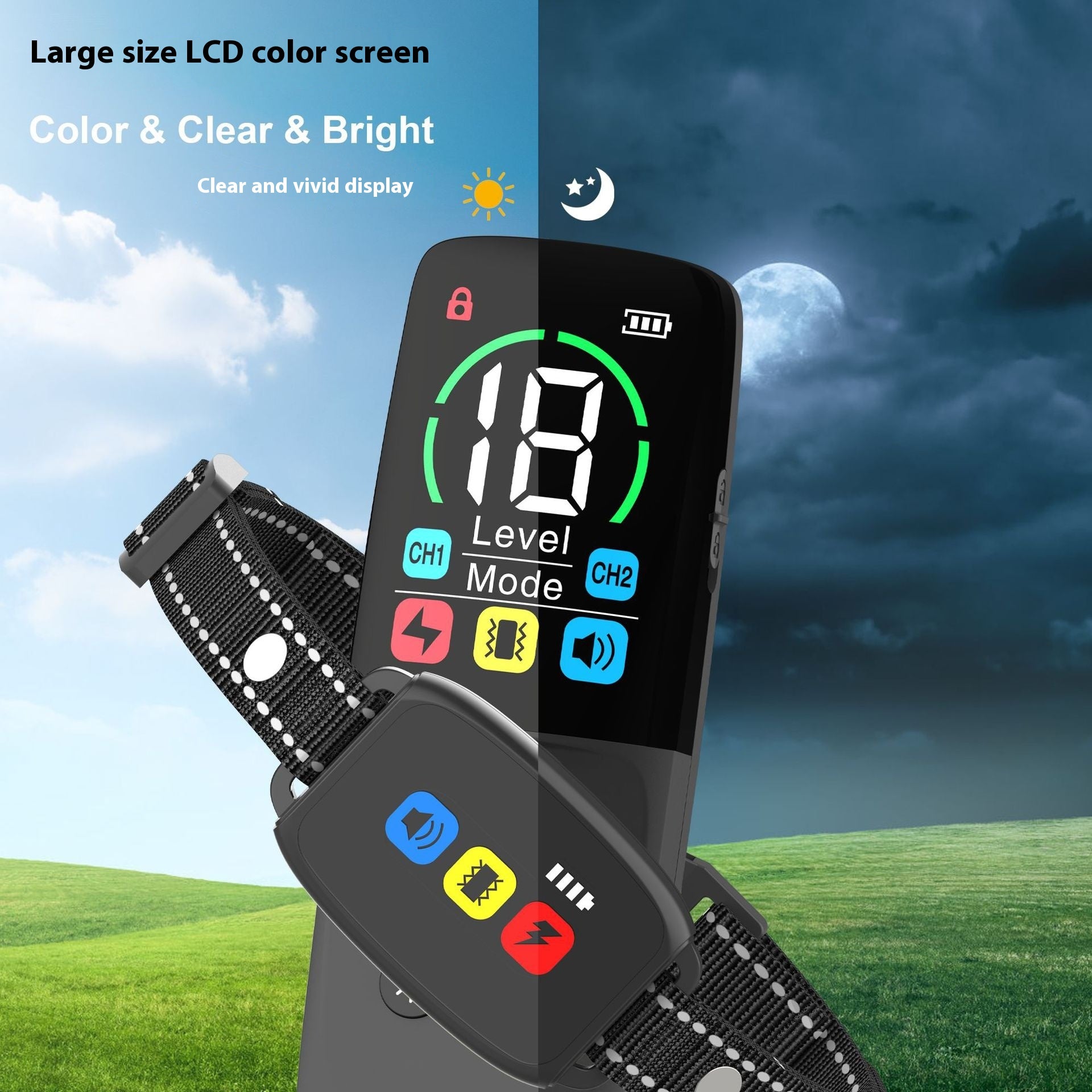 Color Screen Dog Trainer Remote Control Dog Training Collier électrique de choc