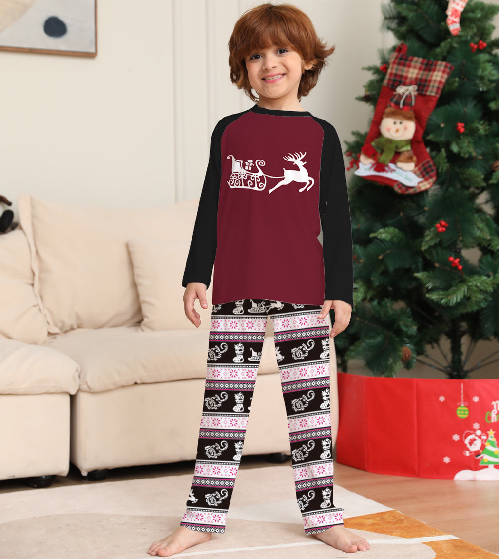 Motif de cerf de mode pour femmes avec rayures Impression de lettre costume de Noël