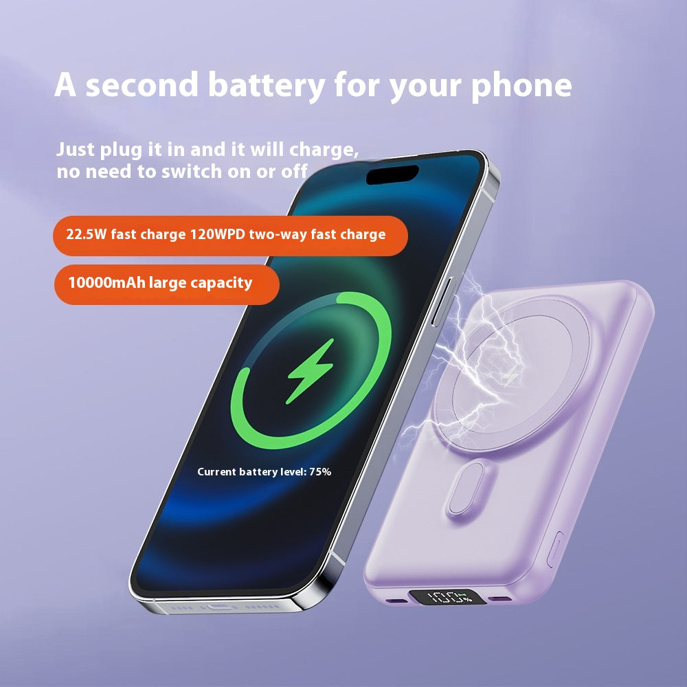 Magnetic Wireless Power Bank with Cable Mobile Power