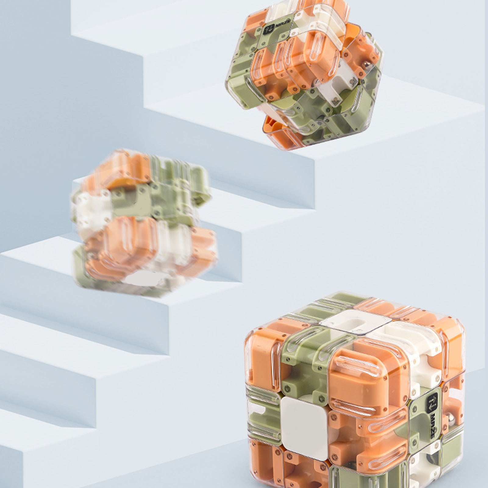 3D Labyrinthe Cube plastique Trois Dimensionnel Rotation Cube Puzzle Jeu de jeu pour les âges Ove