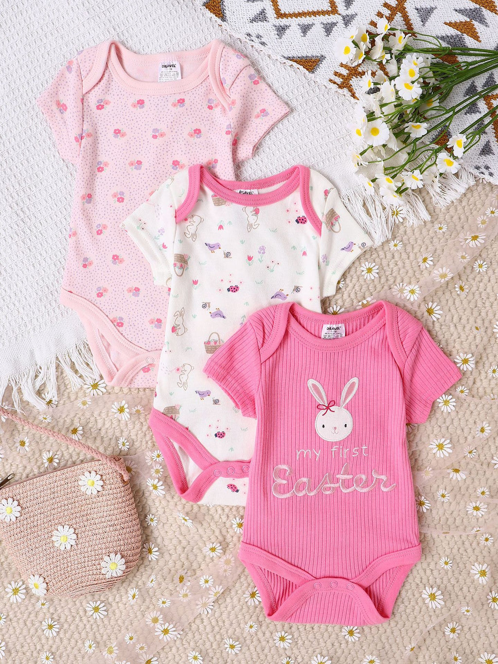 Cartoon Embroidered Rompers for Babies and Toddlers