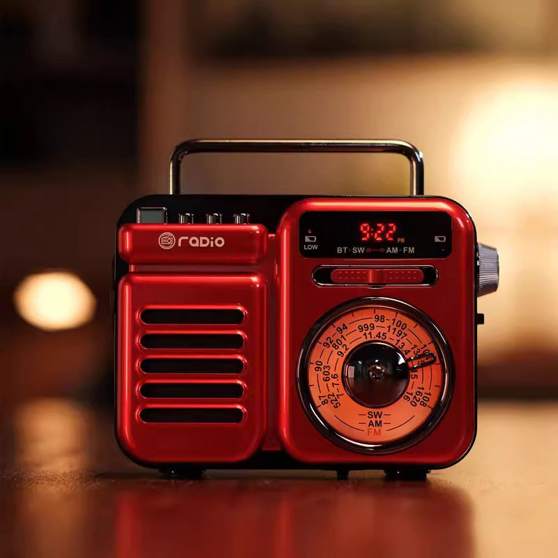 Haut-parleur bluetooth portable à énergie solaire extérieure rétro