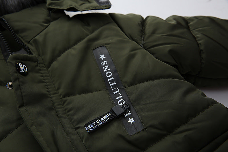 Fashion Boys Thicken Letter Print Veste de coton à capuche