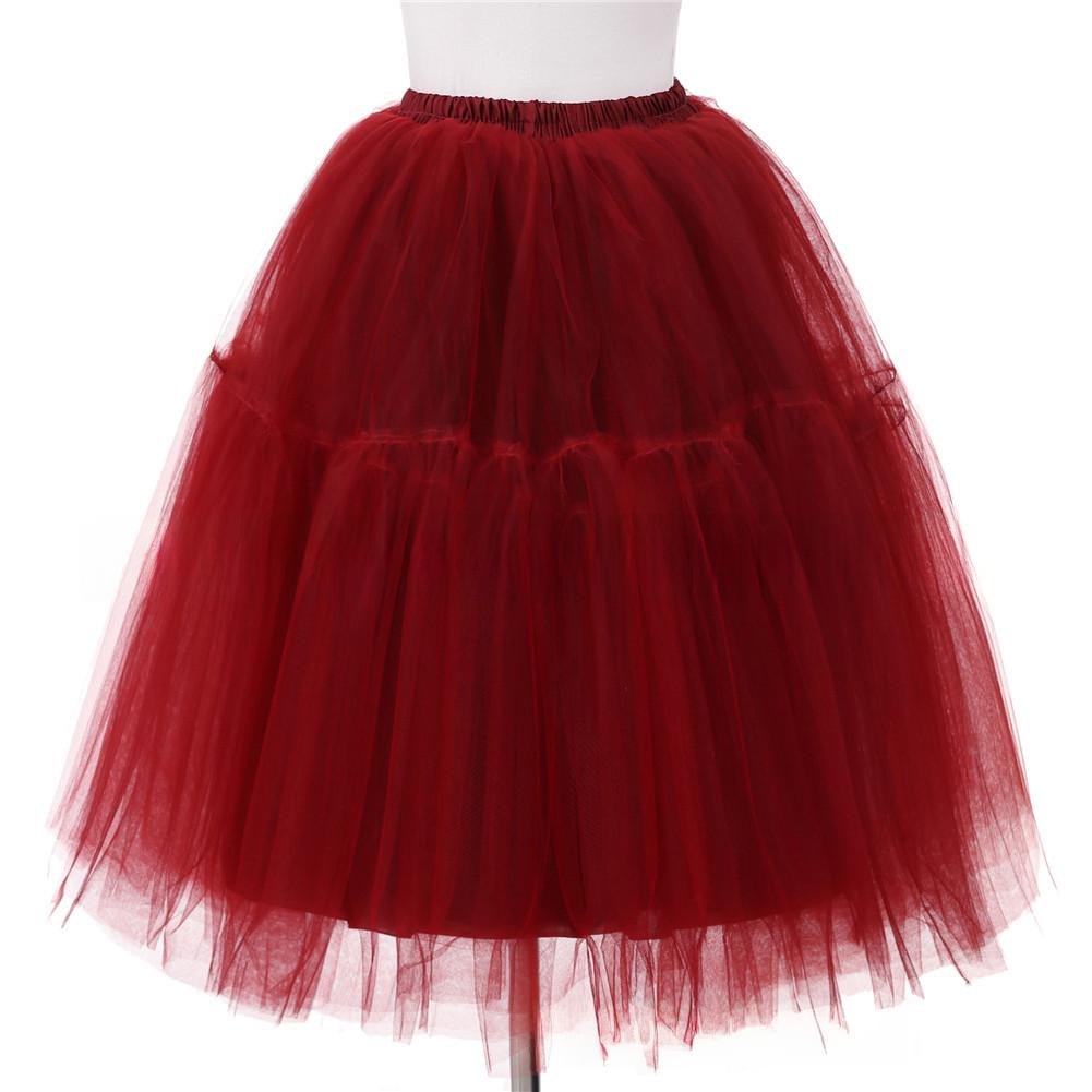 Jupe européenne et américaine à 6 couches Tulle plissée