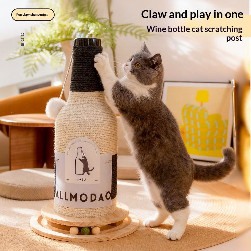 Vertical Cat Scratcher façonné comme une bouteille de vin durable et sans lint