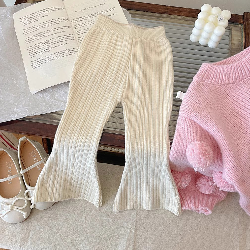 AutumnHiver Filles Pantalons tricotés en laine
