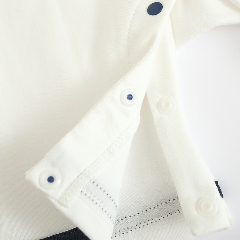 J'aime maman et papa bébé nouveau-né printemps et automne style marine Bow Tie Romper