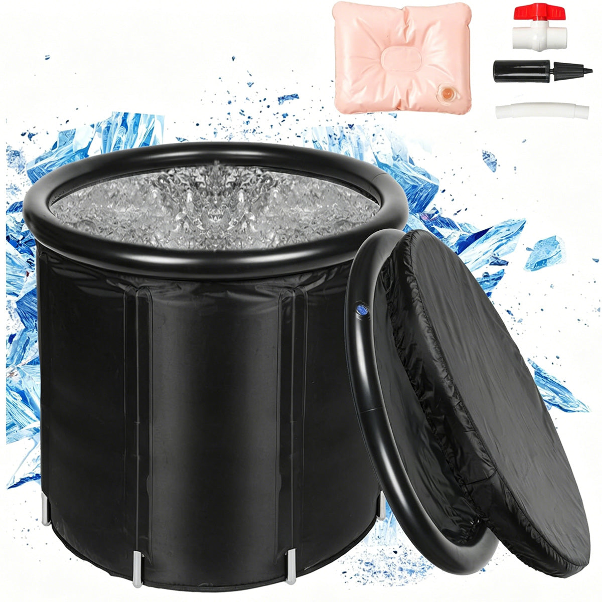 105 Gallon Ice Cold Plunge Tub with Cover for Indoor Outdoor Recovery