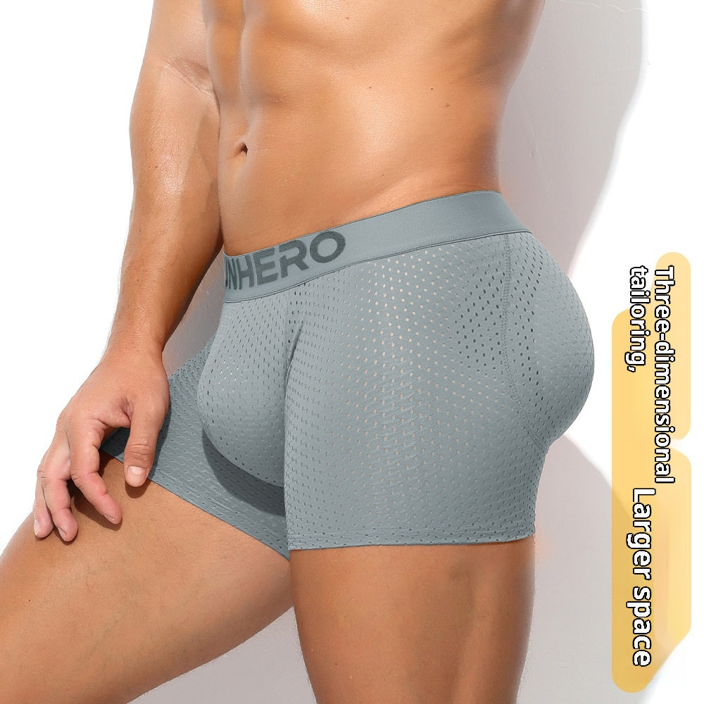 Mesh hommes respirant maison sous-vêtements mi-long