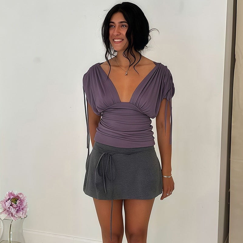 Charmant Veste à col V asymétrique Slim-fit