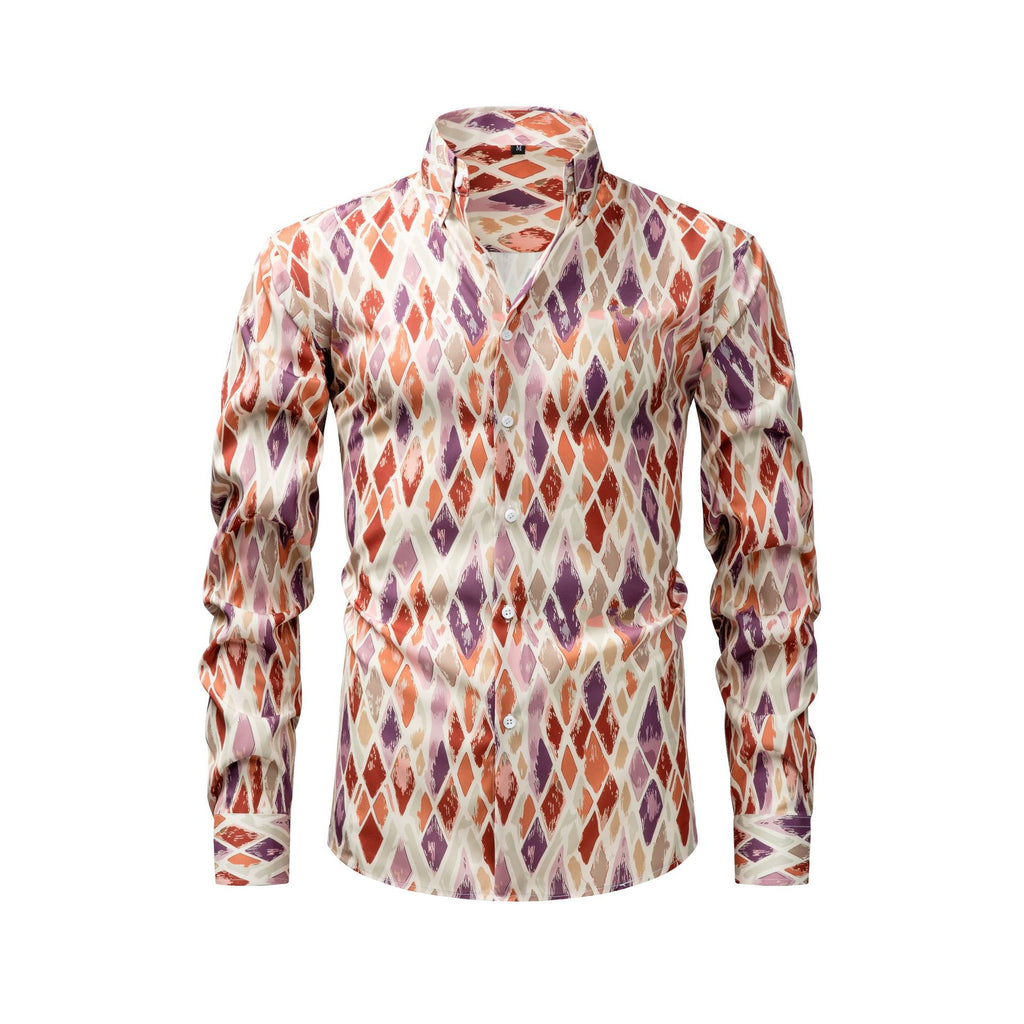 T-shirt pour homme à manches longues imprimé numérique à quatre voies Jiana