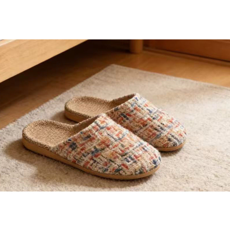 Pantoufles sans glissade Linge de coton souple