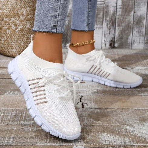 Femmes Respirant Sneaker High-cut Lace-up Platform Chaussures Casual