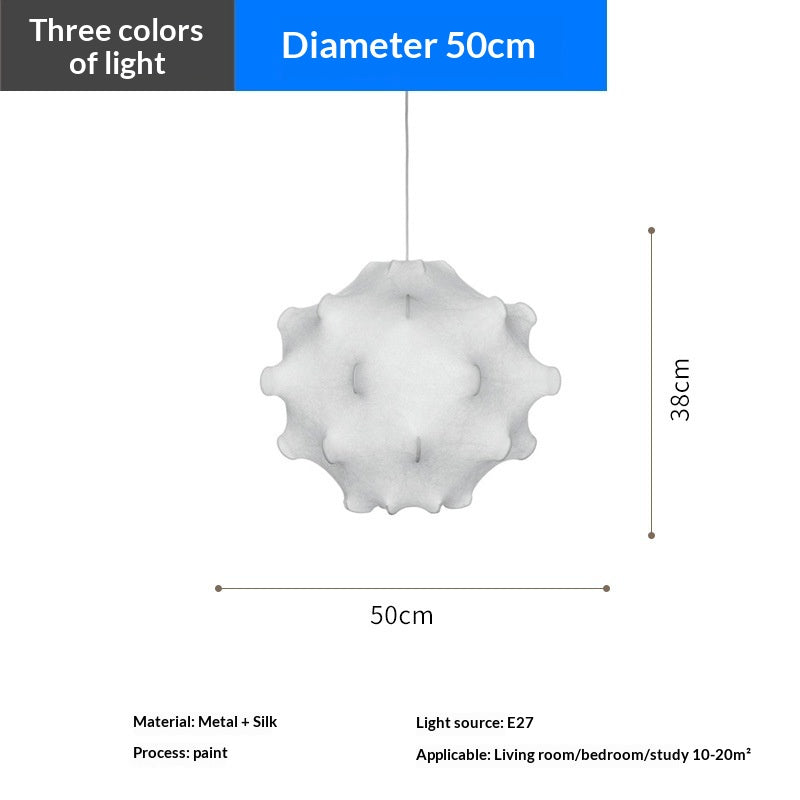 Rétro lampe pendentif bulle de soie pour salon et chambre