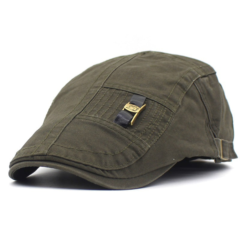 Bracelet en cuir Jeans Button Hommes et femmes Retro Peaked Cap