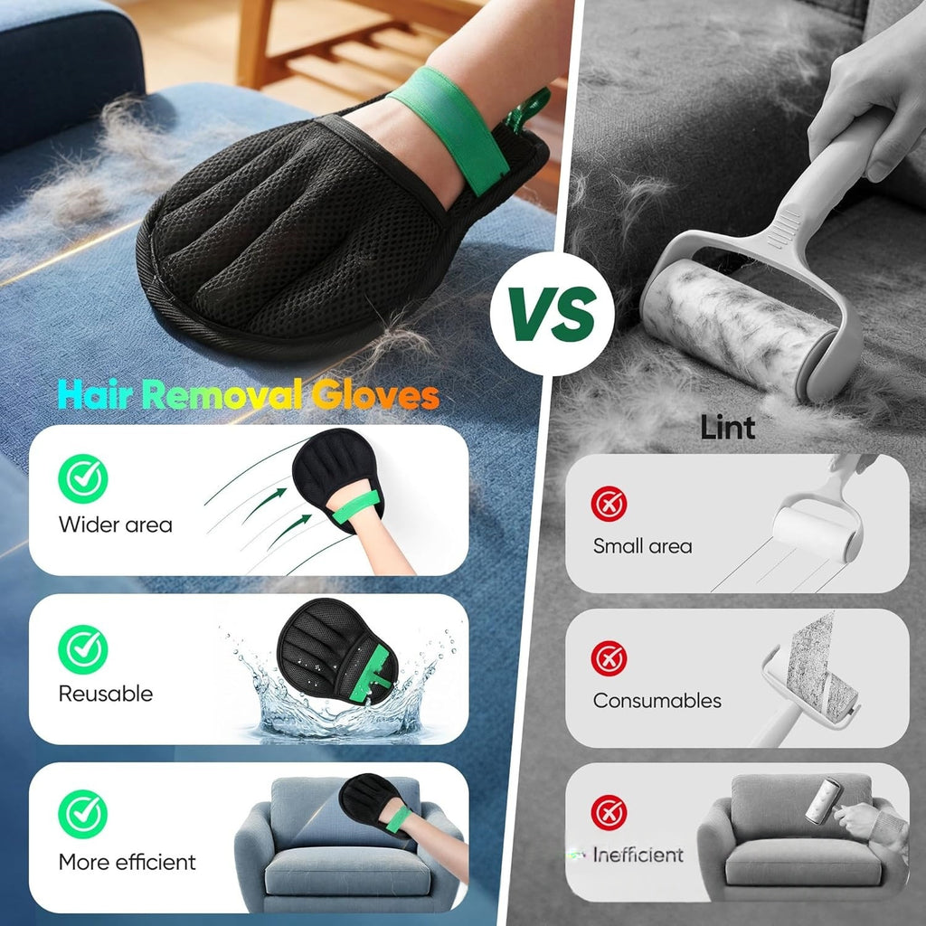 Gants pour enlever les cheveux de chat animal