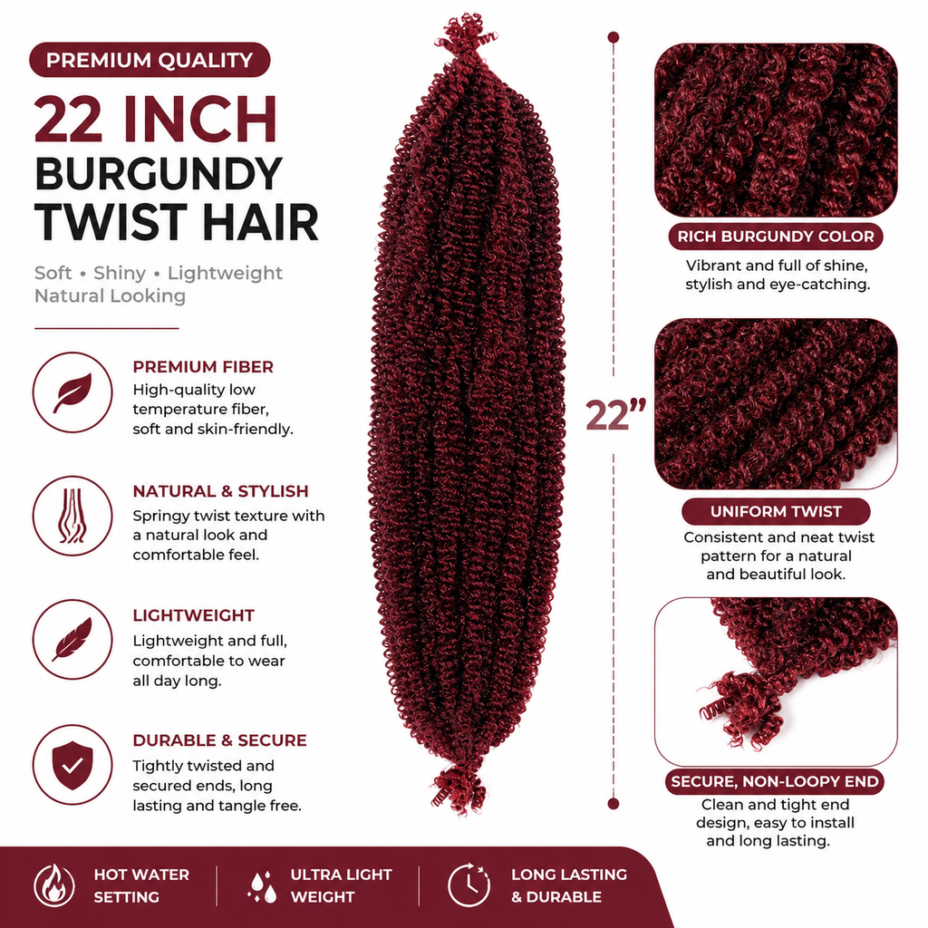 22 pouces doux printemps Afro Twist cheveux pré-séparés printemps TwistPour doux faux locs Crochet