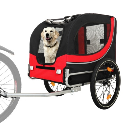 Grande remorque à vélo pliante pour chiens 120LB Capacité Transporteur d'animaux de compagnie tout-terrain