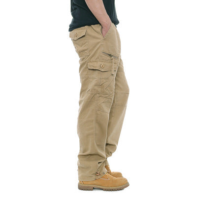 Pantalon de travail casual en coton pour hommes avec taille élastique