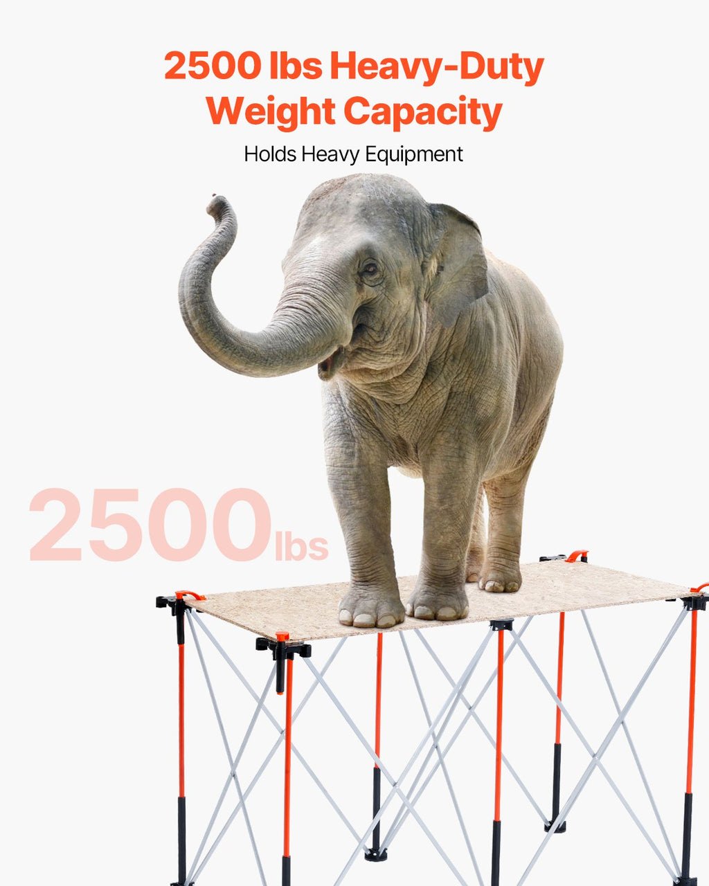 Support de travail pliable portatif 4.15 X 2.18ft Support de travail collapsible 2500lbs Capacité