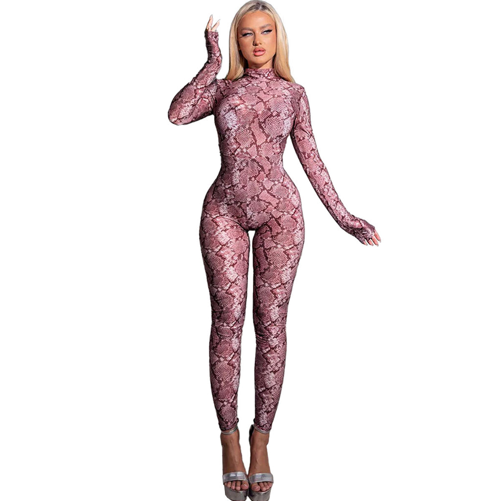 Bodycon à manches longues imprimé pour femmes