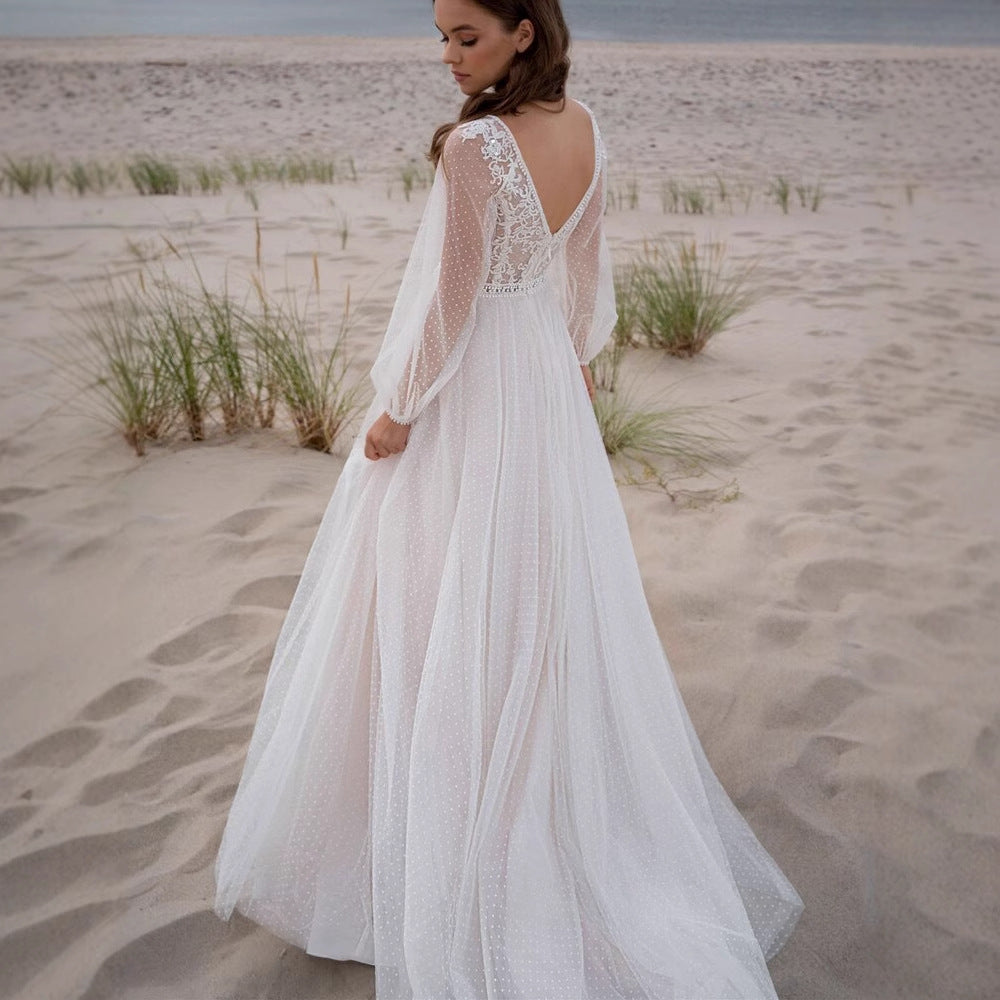Wish Mesh Split robe de mariée légère pour femmes