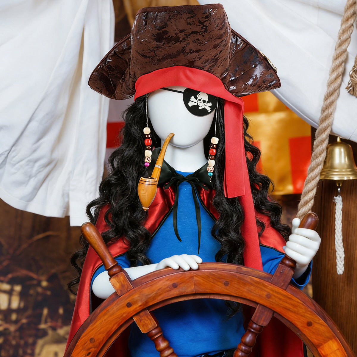 Ensemble de costumes de capitaine de pirates 3 pièces avec masque de sommeil
