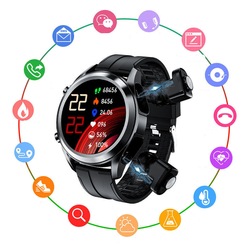 Casque Bluetooth homme Combo fréquence cardiaque Pression artérielle Sports Technologie Smart Watch