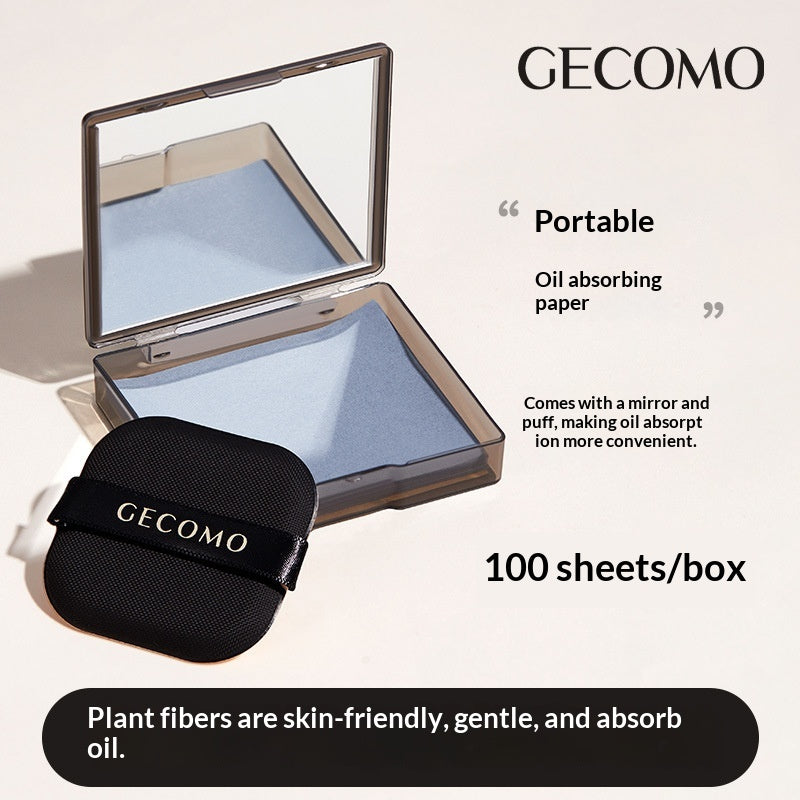 Feuilles portables absorbant l'huile avec puff en poudre intégré et Mirrorperfect pour peau huileuse