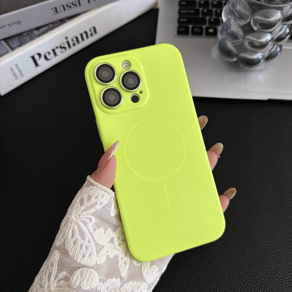 Boîtier de téléphone magnétique en silicone liquide de couleur solide