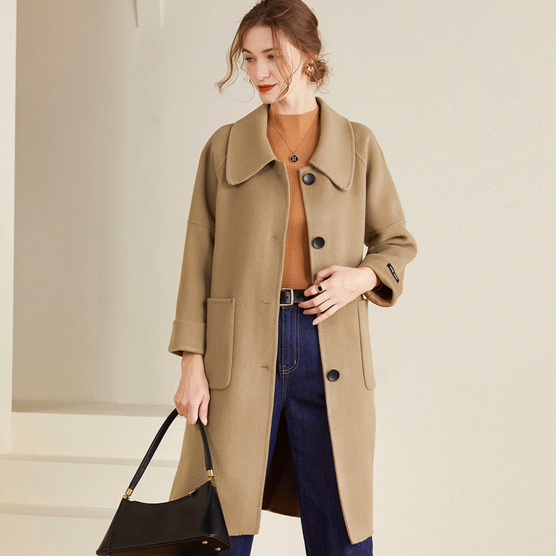 Manteau de laine double-brass - Vêtements de dessus classiques pour femmes