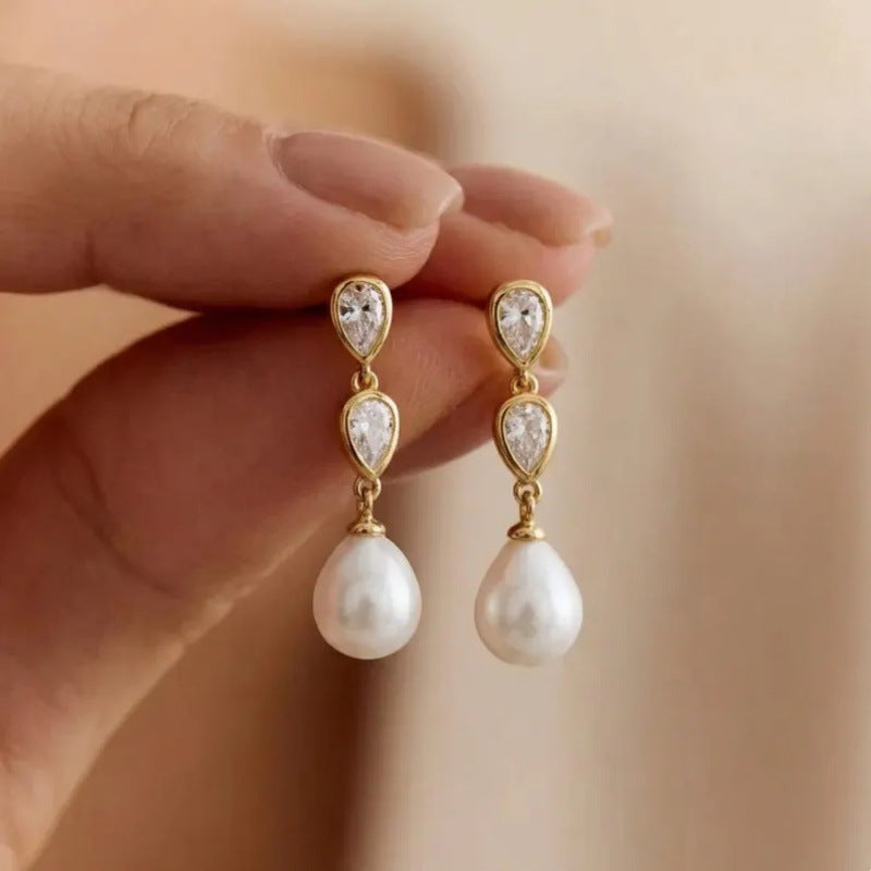 Meilleures ventes Boucles d'oreilles pendentif Pearl Design Niche avec une sensation Premium