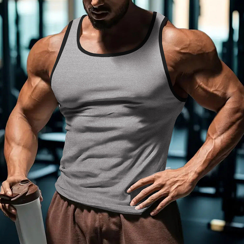 Veste de couche de réservoir de fitness de style américain pour hommes
