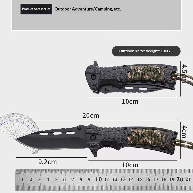 Couteau pliant multifonction portable pour usage extérieur