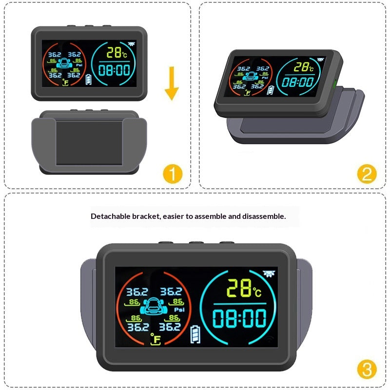 TPMS Moniteur de pression des pneus temps et température