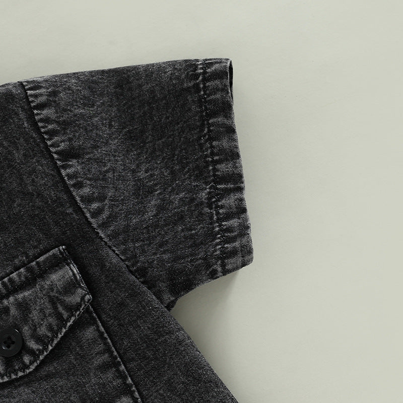 Chemise de denim à capuchon pour garçon