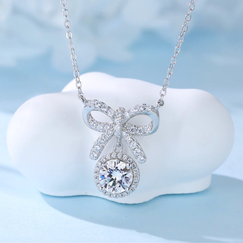 S925 Argent Sterling 1ct D Couleur VVS1 Collier d'arc en Moissanite 45cm plaqué or platine GR