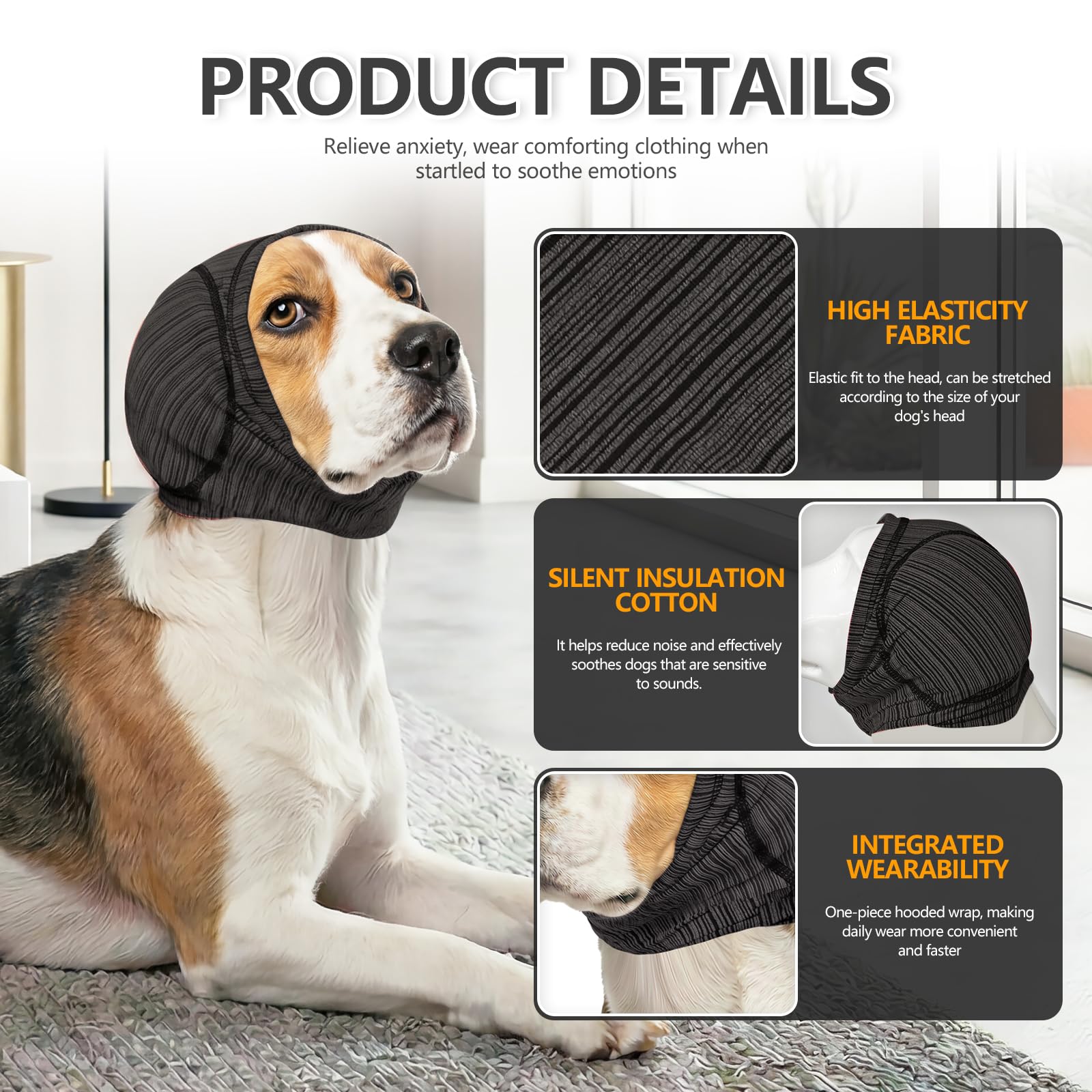 Couverture d'oreille pour chiens doux pour les bruits durs