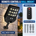 Solar Powered Motion Sensor Outdoor Light W7207 3 Noir pour Garden Yard Street Wall LED
