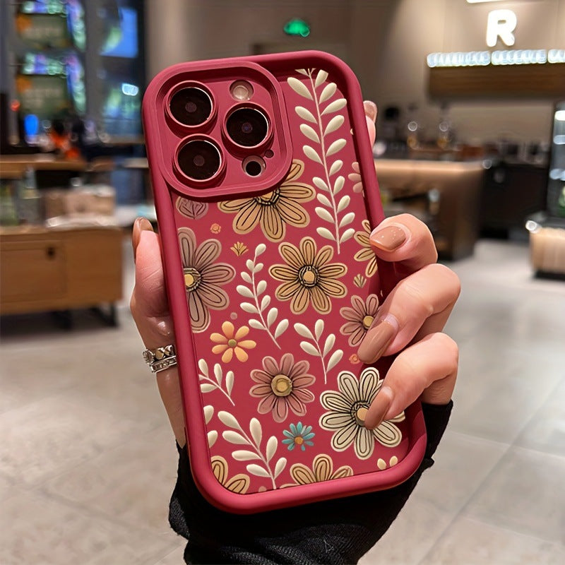 Étui de téléphone d'échelle Classic Flower Design résistant aux gouttes