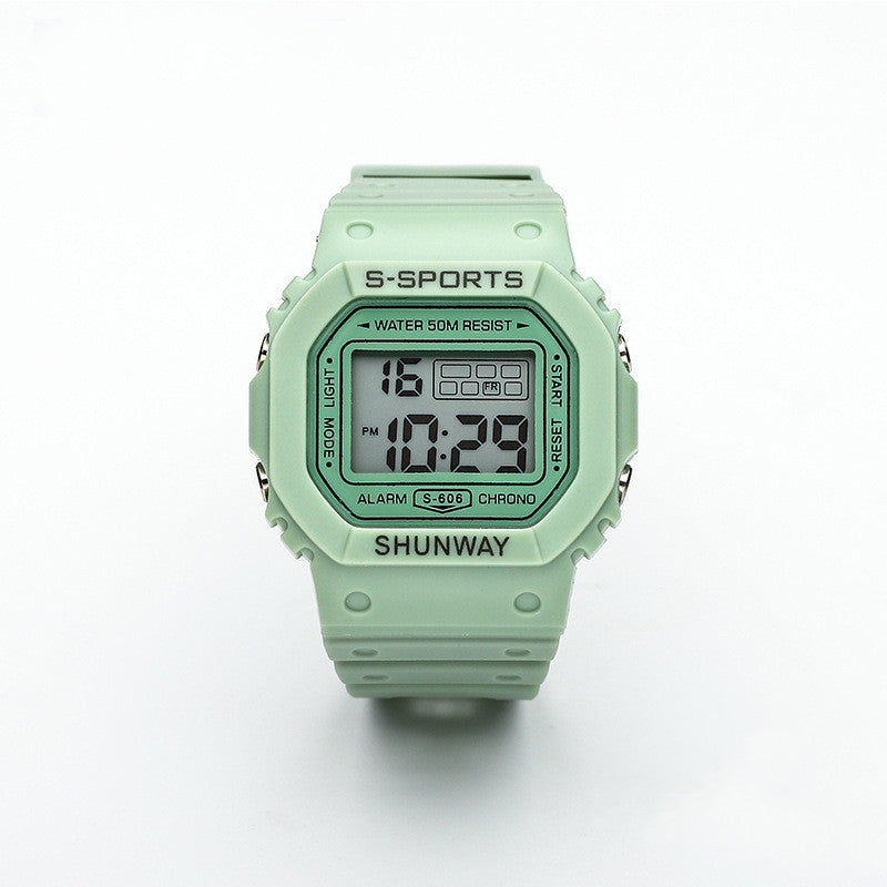 Imperméable Lumineux Petit carré Étudiant Montre électronique