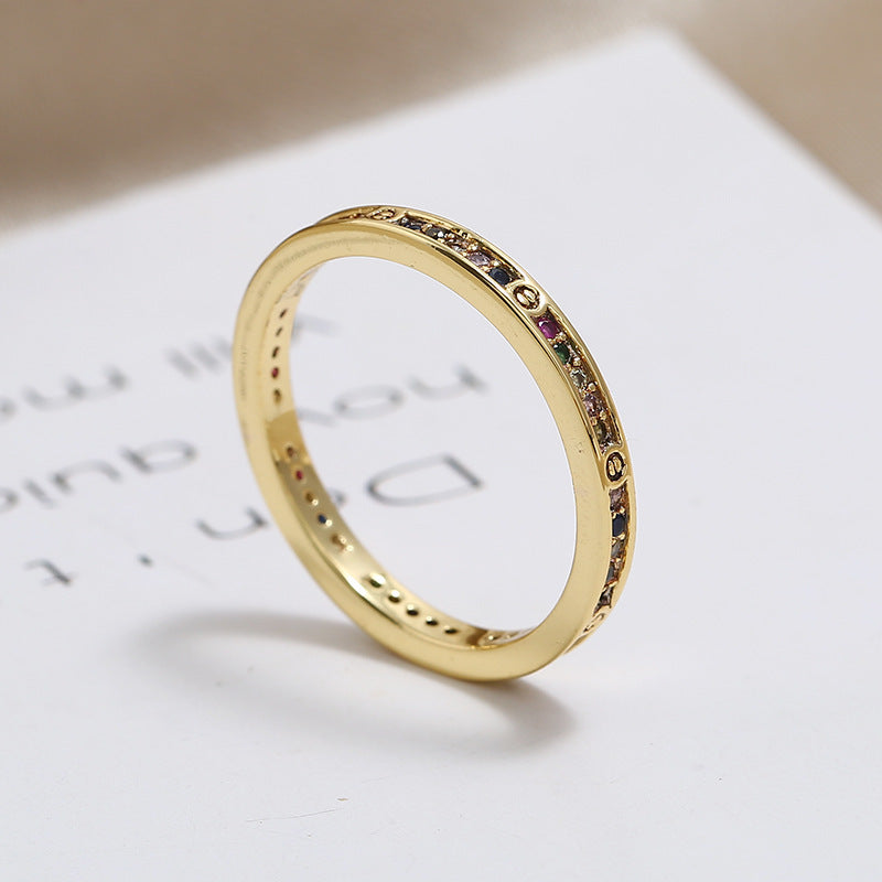 Bague femme mode avec des pierres de Zircon colorées