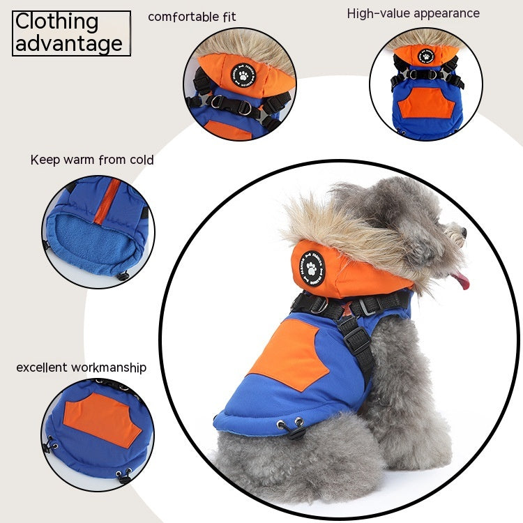 Pet Supplies Dog Breast Collar Hiver Vêtements Coton Coat Chest and Back Traction