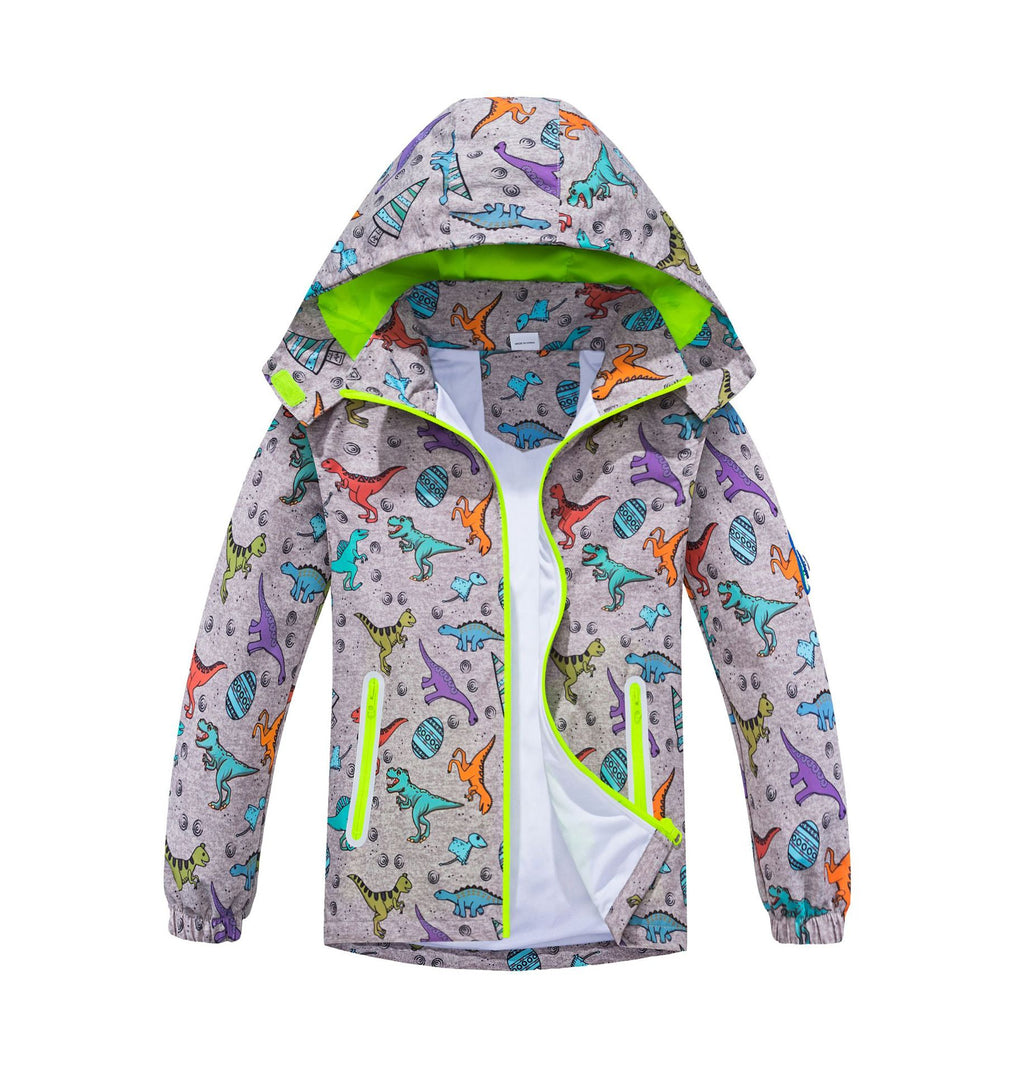 Springautumn Nouveau-arrivé Dinosaur-print Gradient-color Zip-up Hoodie pour les garçons et les filles