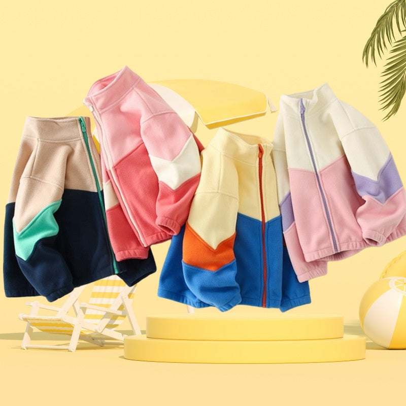 Enfants Filles doublées d'une polaire Sweatshirt Cardigan pour printemps
