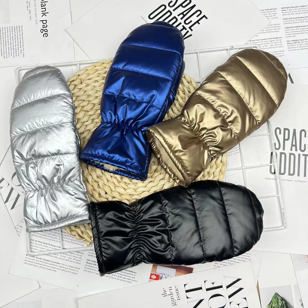Gants thermiques épais pour femmes et coton